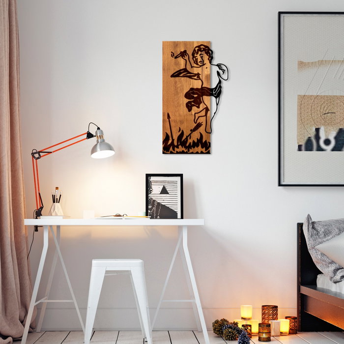 Wallity Fallen Eros Escultura de Pared en Madera y Metal